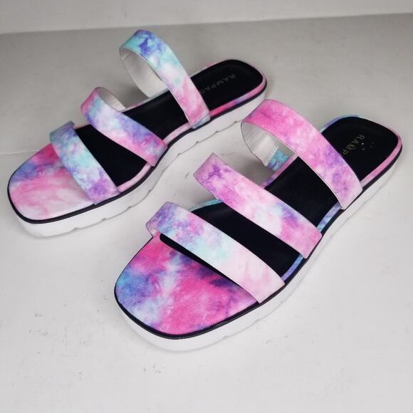 RAMPAGE Women's Ally Lug Sole Slide Sandals in Pastel Pink/White/Blue size 8.5 - Picture 5 of 8